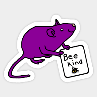 Purple Rat Be Kind Sticker